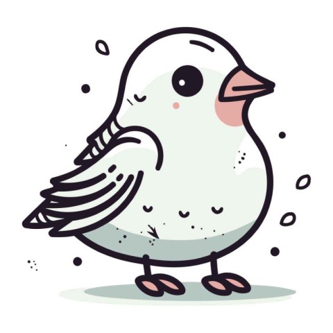 Cute little bird. vector illustration in doodle style.