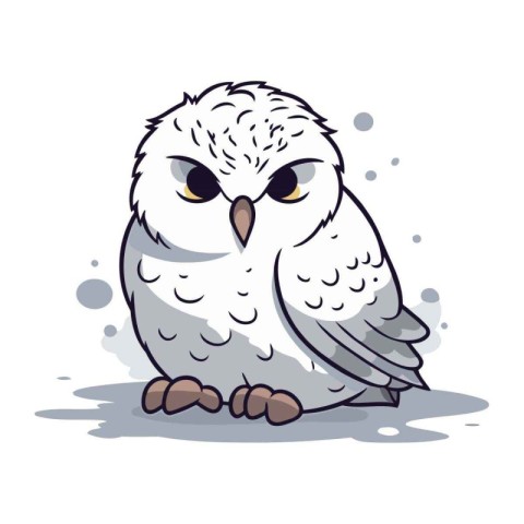 Illustration of a cute owl isolated on a white background   vect