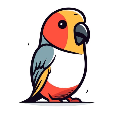 Parrot vector illustration. Isolated parrot on white background.