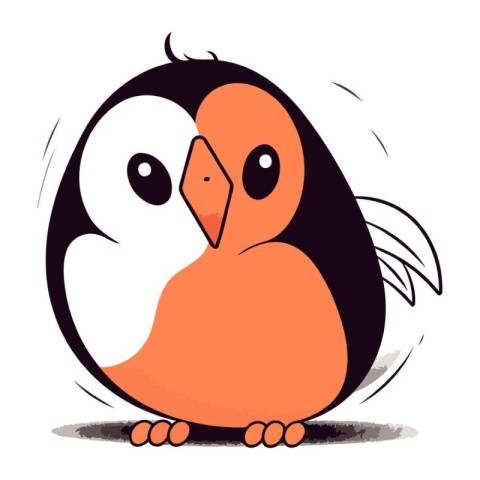 Cute penguin. Vector illustration of a cartoon penguin.