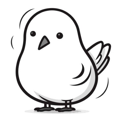 Vector illustration of a cute cartoon pigeon. Isolated on white