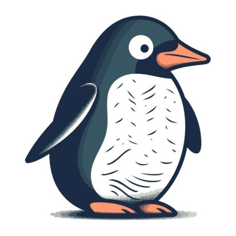 Cartoon penguin. Vector illustration of a penguin isolated on wh