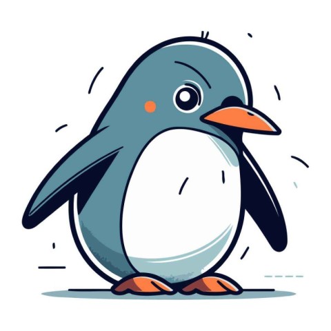 Cartoon penguin. Vector illustration of a cute penguin.