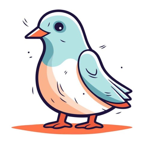 Pigeon. Vector illustration of a bird. Cartoon style.