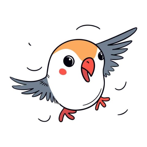 Cute cartoon bird. Vector illustration of a cute cartoon bird.