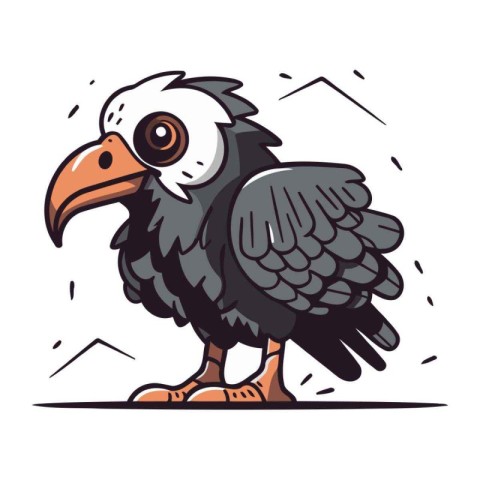 Vector illustration of a vulture. Cartoon style. Vector illustra