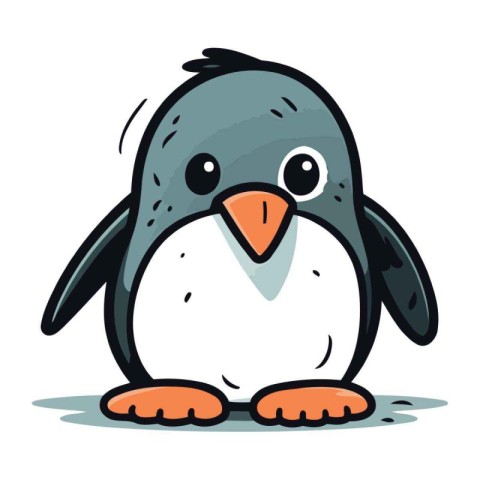 Penguin cartoon vector illustration. Cute cartoon penguin.