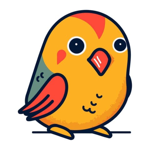 Cute little bird. Vector illustration in doodle style.