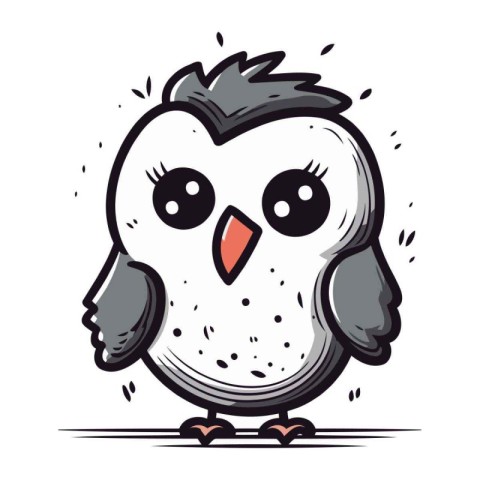 Cute cartoon owl. Vector illustration isolated on a white backgr