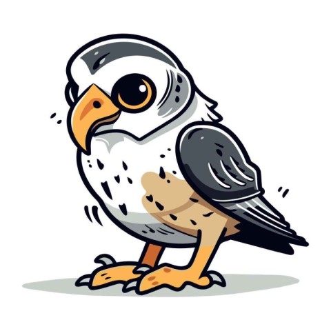 Cartoon owl. Vector illustration of a bird on a white background