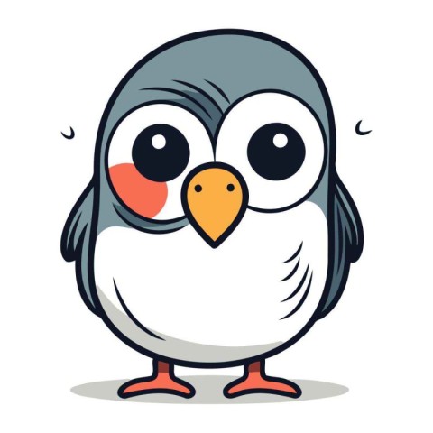 Penguin cute cartoon character vector illustration. Cute penguin