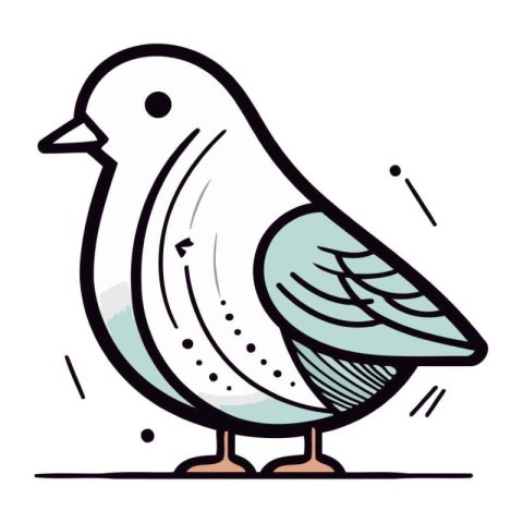 Vector illustration of a pigeon. Pigeon on a white background.