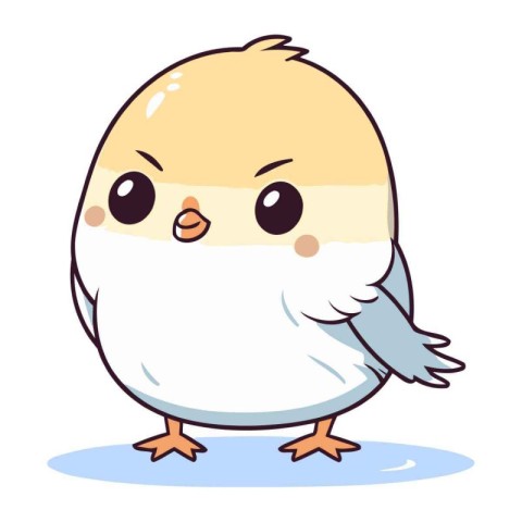 Vector illustration of a cute little chick on a white background