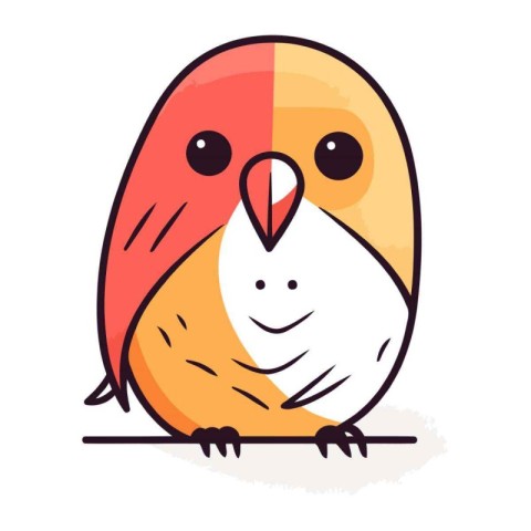 Cute little bird. Vector illustration in cartoon style. Isolated