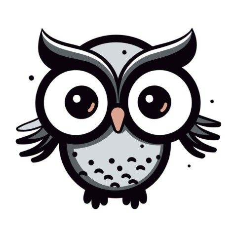 Owl head icon. Cartoon illustration of owl head vector icon for