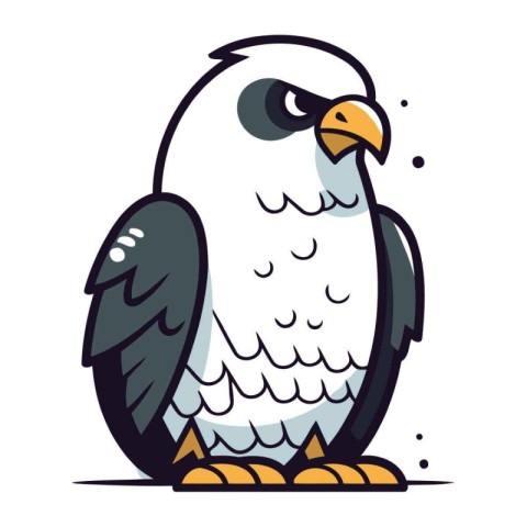 Bald Eagle Bird Cartoon Mascot Character Flat Vector Illustratio