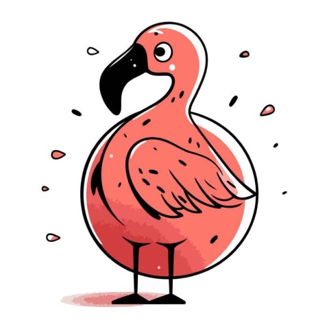 Flamingo icon. Vector illustration of a cute flamingo.