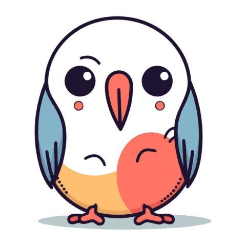 Cute cartoon parrot. Vector illustration of a cute parrot.