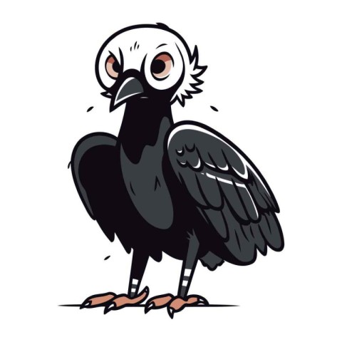 Vector image of a vulture on a white background. Vector illustra