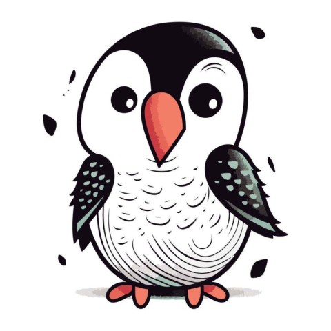 cute penguin cartoon on white background. vector illustration de