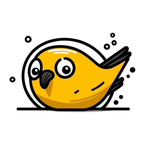 Cute cartoon bird. Vector illustration isolated on a white backg