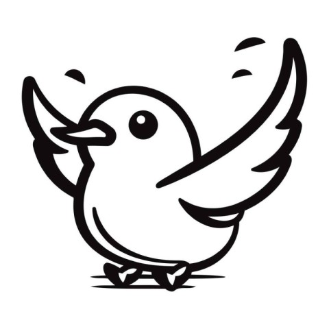 Cute bird icon. Simple illustration of cute bird vector icon for