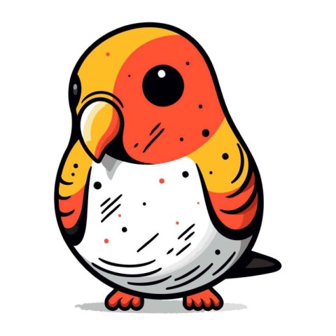 Cute parrot isolated on a white background. Vector illustration.