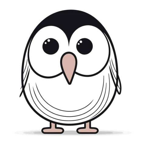 Cute cartoon owl isolated on a white background. Vector illustra