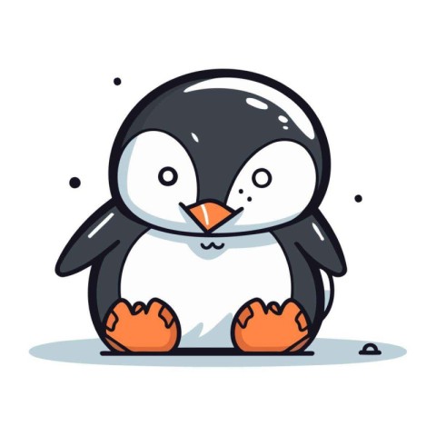 Cute penguin cartoon. Vector illustration. Cute penguin characte