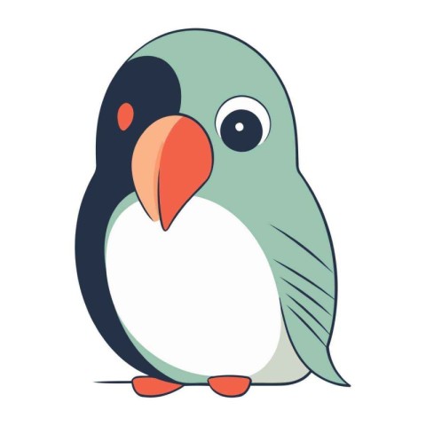 Cute penguin isolated on a white background. Vector illustration