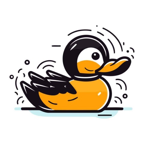 Duck. Vector illustration. Isolated on a white background.