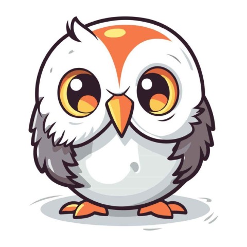 Cute owl cartoon isolated on a white background. Vector illustra