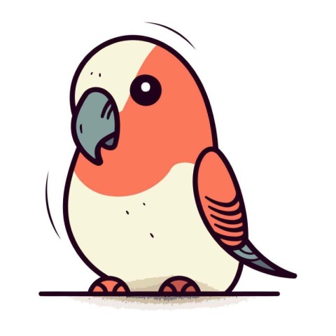 Cute parrot isolated on a white background. Vector illustration.