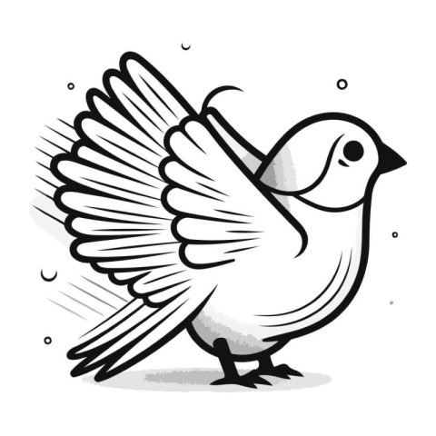 Pigeon doodle vector illustration. Hand drawn doodle bird.