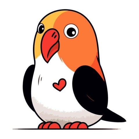 Cute parrot. Vector illustration isolated on a white background.