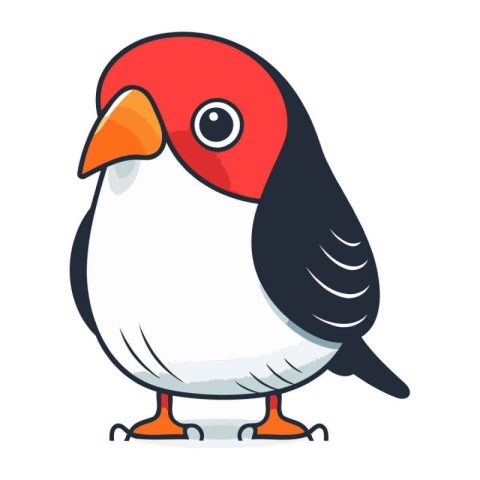 Cute cartoon vector illustration of a cute little bullfinch.