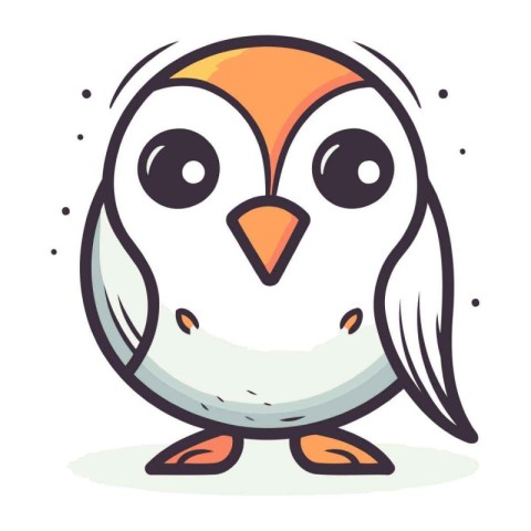 Penguin vector illustration. Cute cartoon penguin character.