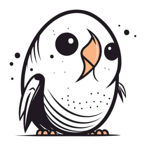 Cute cartoon penguin. Vector illustration on a white background.