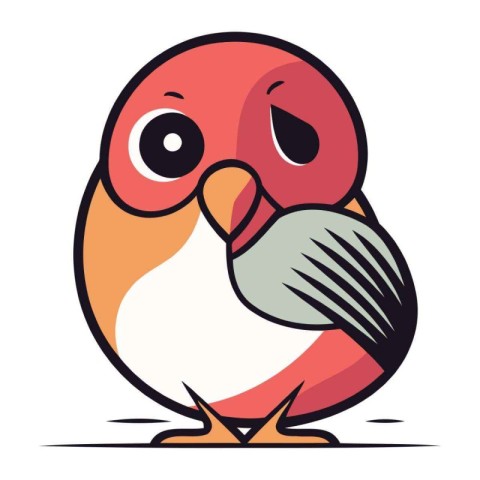 Funny cartoon bird. Vector illustration isolated on a white back