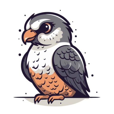 Illustration of a Cute Bird on a white background. Vector illust