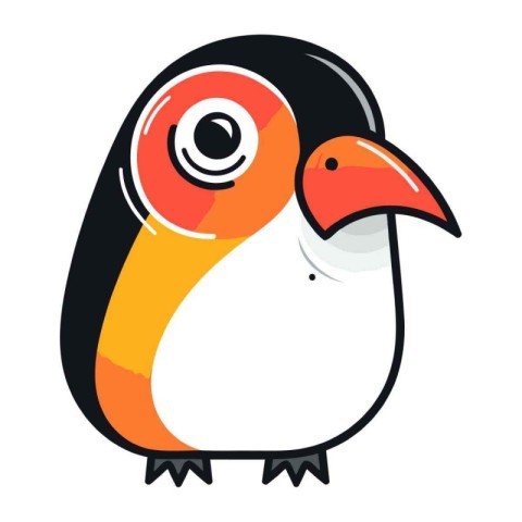 Penguin vector illustration. Cute cartoon penguin isolated on wh