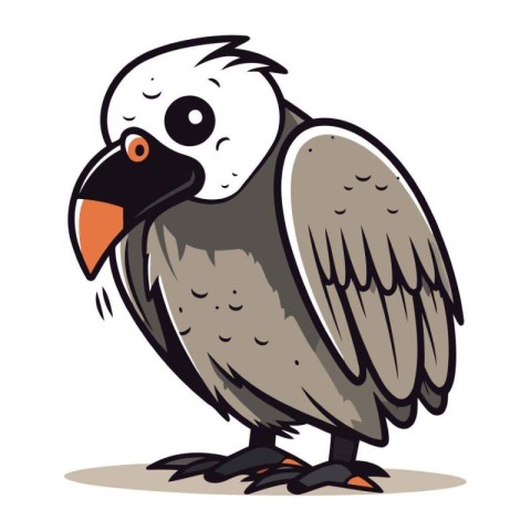 Vector image of a vulture on a white background. Vector illustra