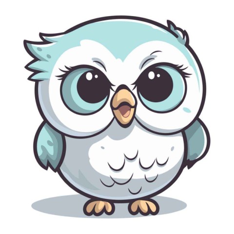 Cute owl character isolated on a white background vector illusta