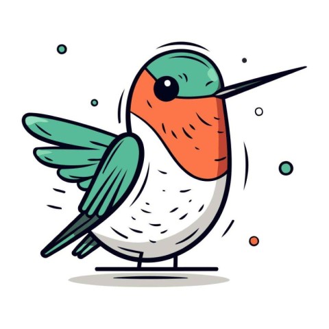 Hummingbird vector illustration. Hummingbird in cartoon style.