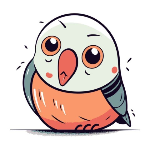 Cute cartoon parrot. Vector illustration of a cute parrot.