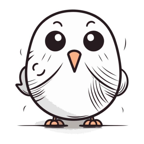 Cute cartoon owl. Vector illustration. Isolated on white backgro