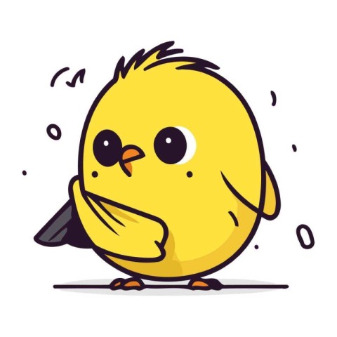 Cute little chick character vector illustration. Cute cartoon ch