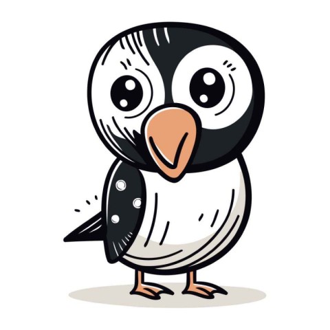 Cute penguin cartoon vector illustration. Cute cartoon penguin.