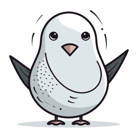 Pigeon Bird Cartoon Mascot Character Vector Illustration.