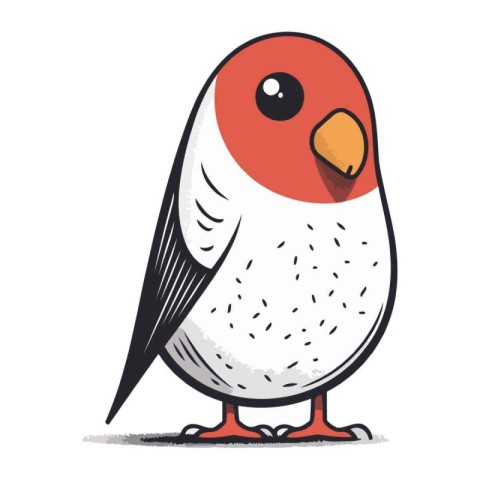 Bullfinch on a white background. Vector illustration of a bird.